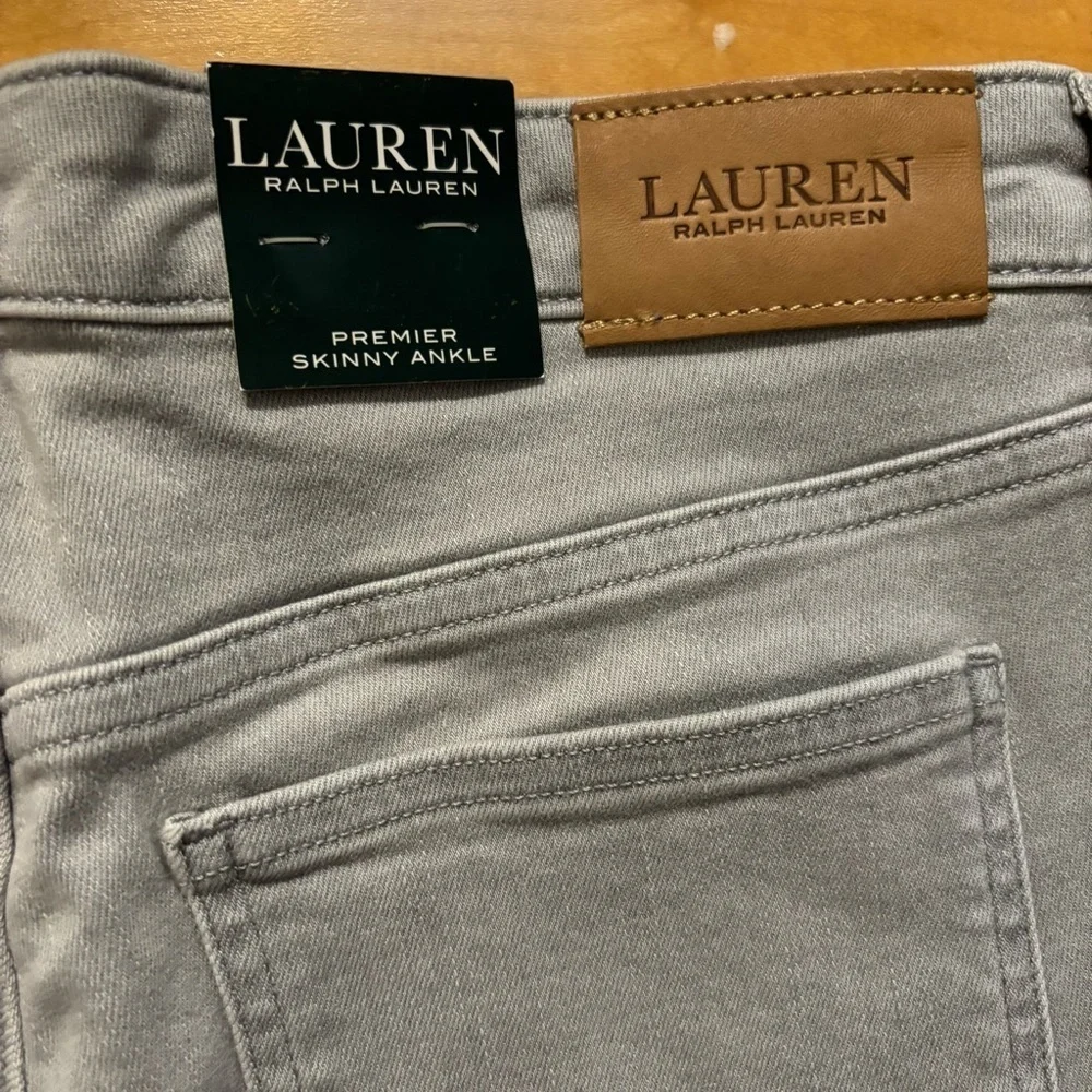 Lauren Ralph Lauren Premier Skinny Ankle Jeans Size 10 New With Tag Gray Gothic